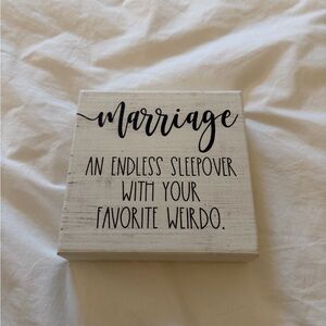 White and Black Wall Decor Sign